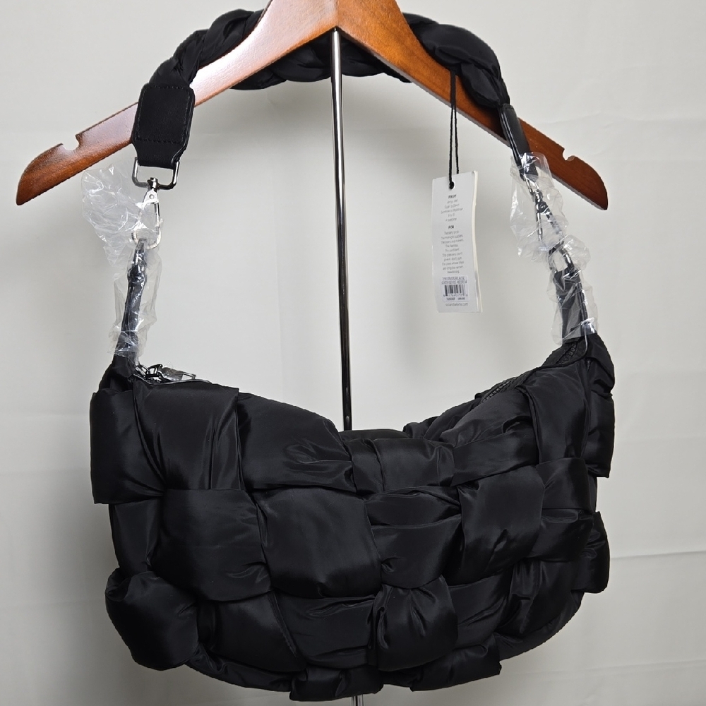 Sol & Selene Medium Woven‎ Nylon Sixth Sense Hobo Bag, Black
